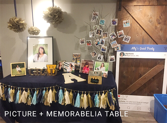 picture and memorabilia table