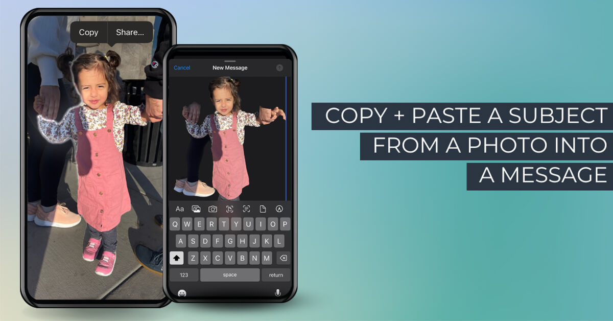 copy + paste photo into message